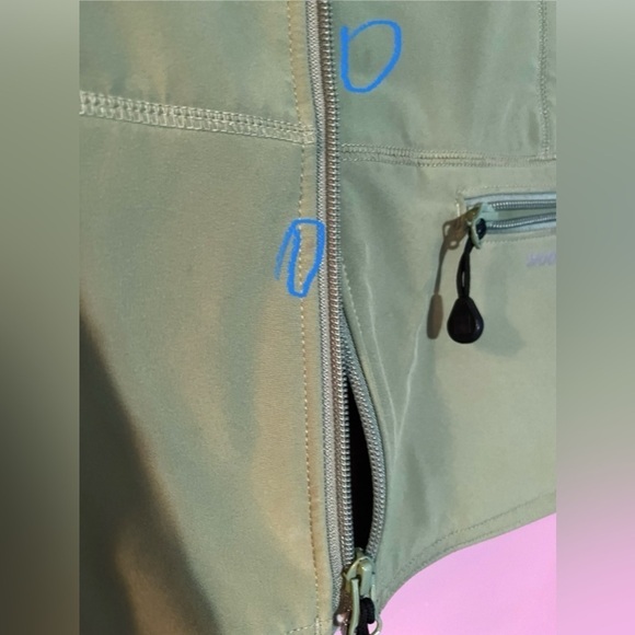 Woolrich women’s vest green zippered jacket base layer Lagen look pockets Large - Picture 3 of 10